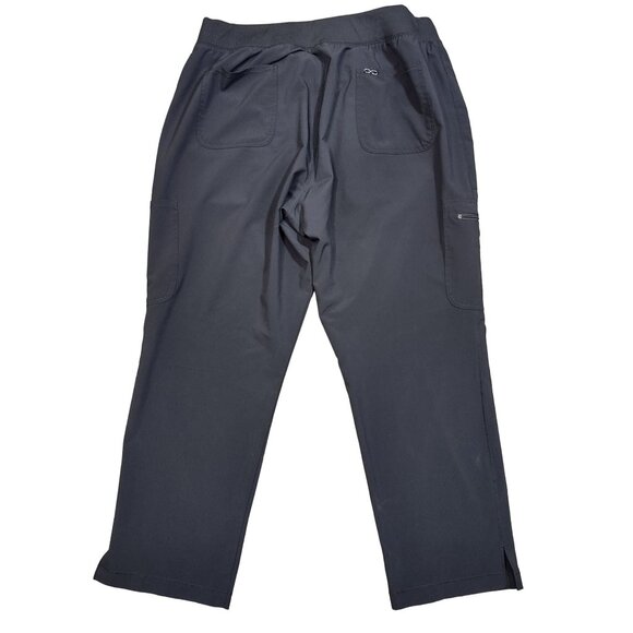 Cherokee Infinite Womens Pants Pewter 6 Pocket Mid Rise Tapered Petite XL - Picture 2 of 9